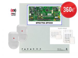 Σύστημα συναγερμού σπιτιού Paradox SP 5500 με πληκτρολόγιο LED & 2 Radar Paradox NV500